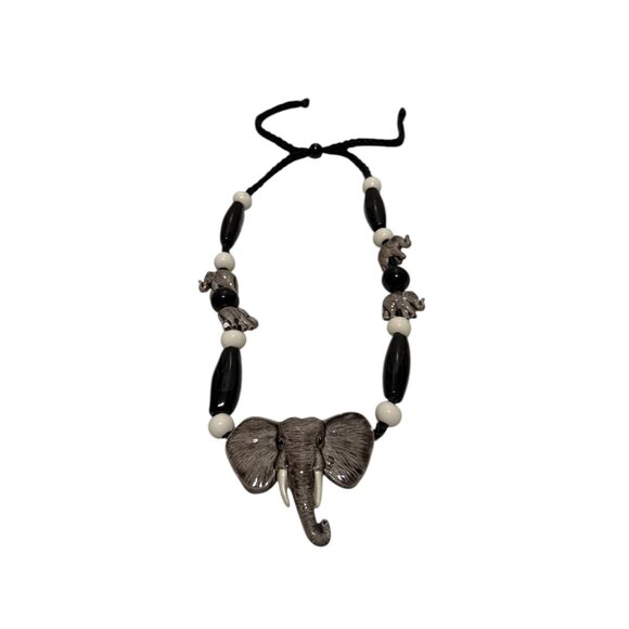 Handcrafted Elephant Beaded Necklace Fashion Jewelry Safari - Picture 2 of 12